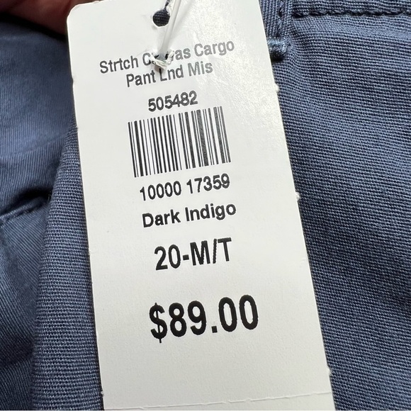 NWT L.L. Bean Stretch Canvas Cargo Flannel Lined Pants Navy Women's 20MT - Picture 15 of 16